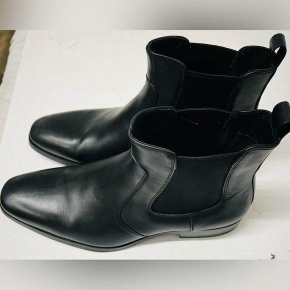 ALIPASINM Mens Dress Boots Leather Chelsea Boots for Men Size 8.5 Black.R14 - Picture 4 of 9